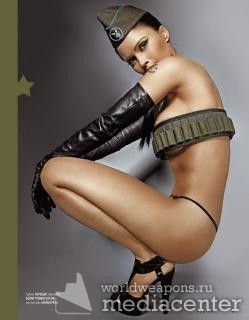 Playboy Arms. Девушка Плэйбой в военной форме. Цвета хаки.